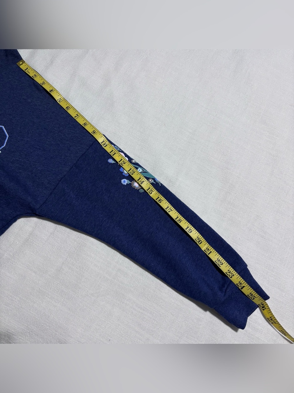 Girls Adidas Long Sleeve Graphic Fleece Hoodie | Navy Blue | Size Medium (10/12) - Picture 9 of 9